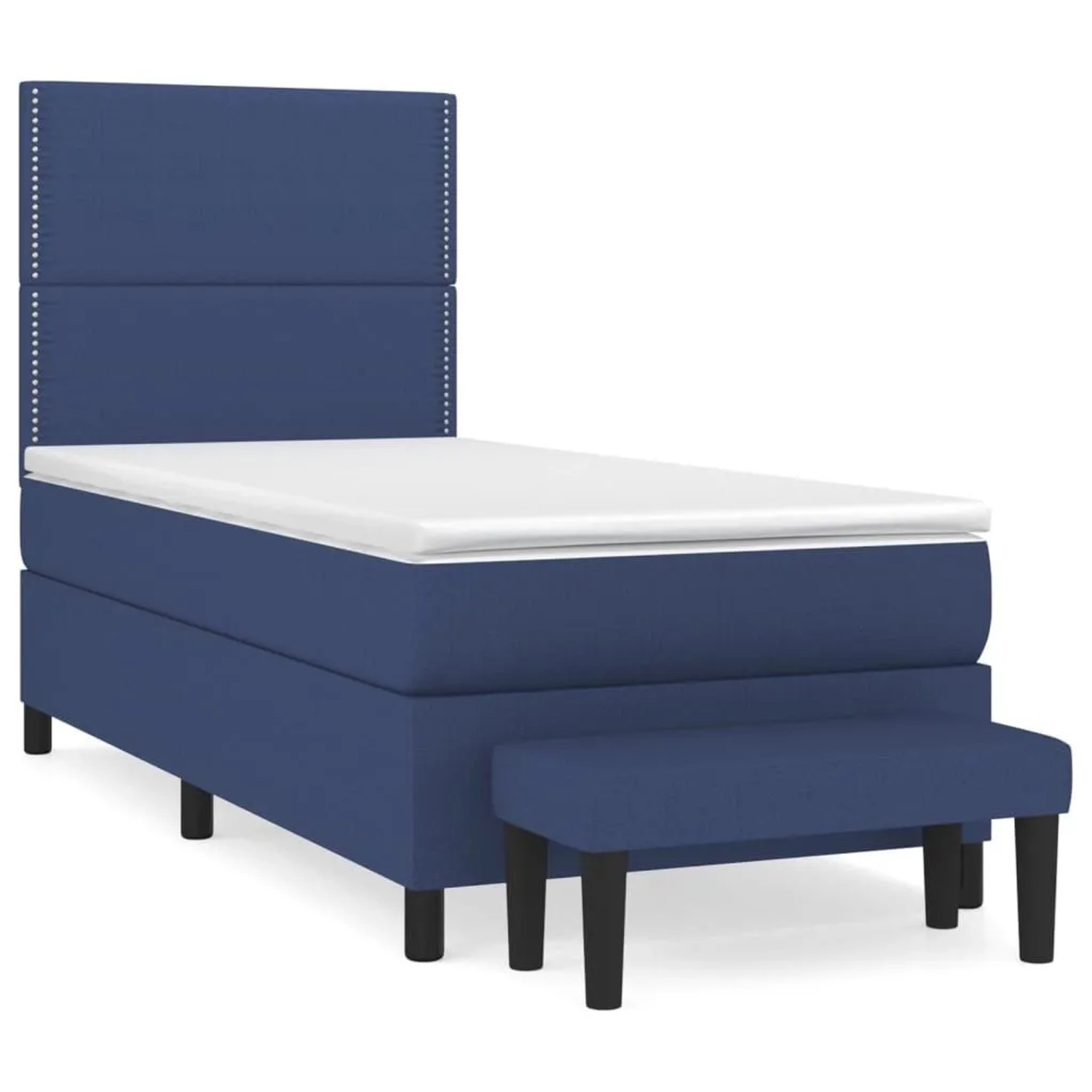 vidaXL Boxspringbett mit Matratze Blau 90x200 cm Stoff 3136491 günstig online kaufen