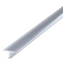Dalsys T-Profil Übergangsschiene aus silbernem, verchromtem Aluminium, 100cm x 13mm, für Laminat & Parkett.