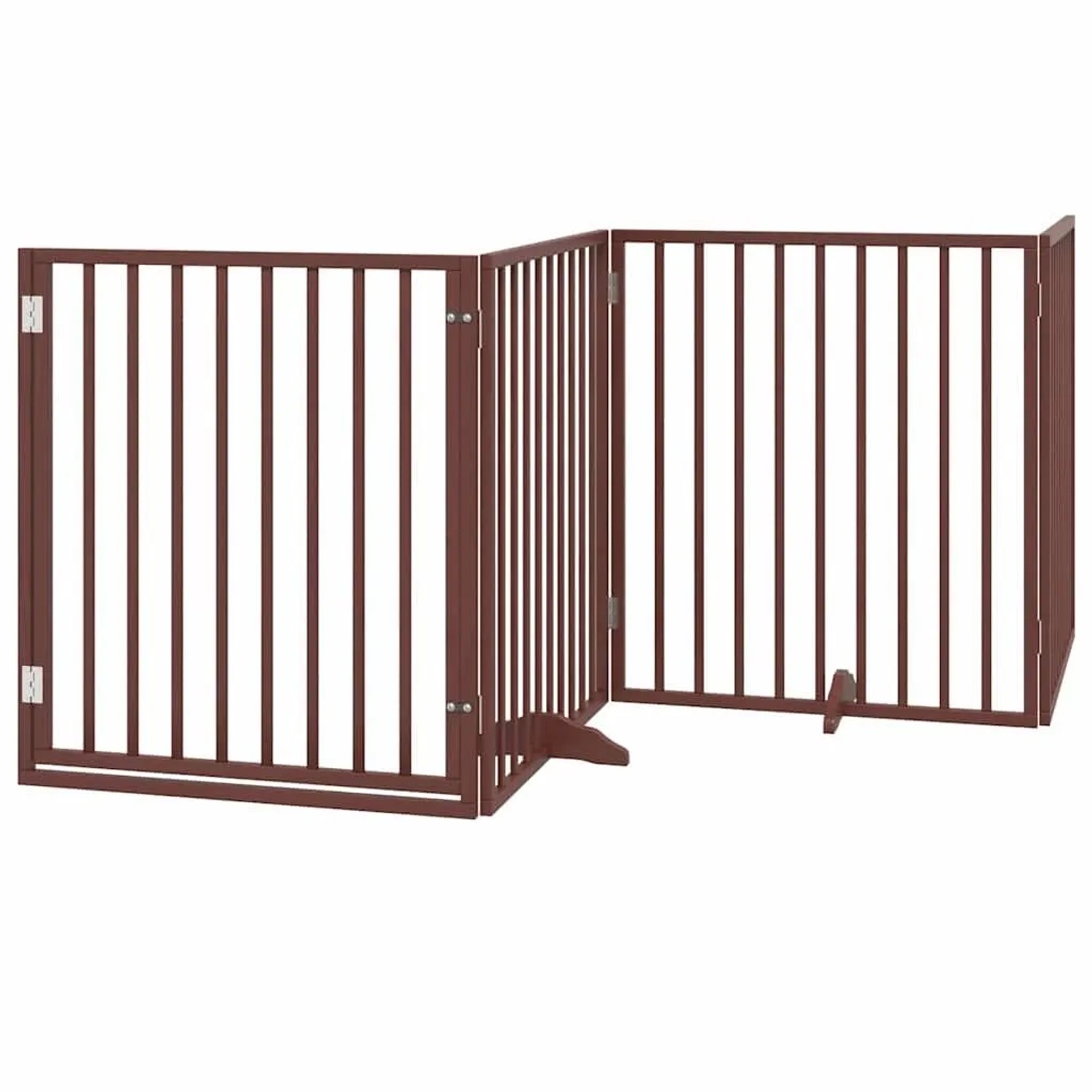 vidaXL Hundegitter mit Tür Faltbar 4 Paneele Braun 320 cm Pappelholz 352203