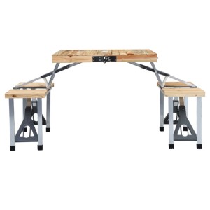 vidaXL Klappbarer Campingtisch mit 4 Sitzen Stahl Aluminium 47687