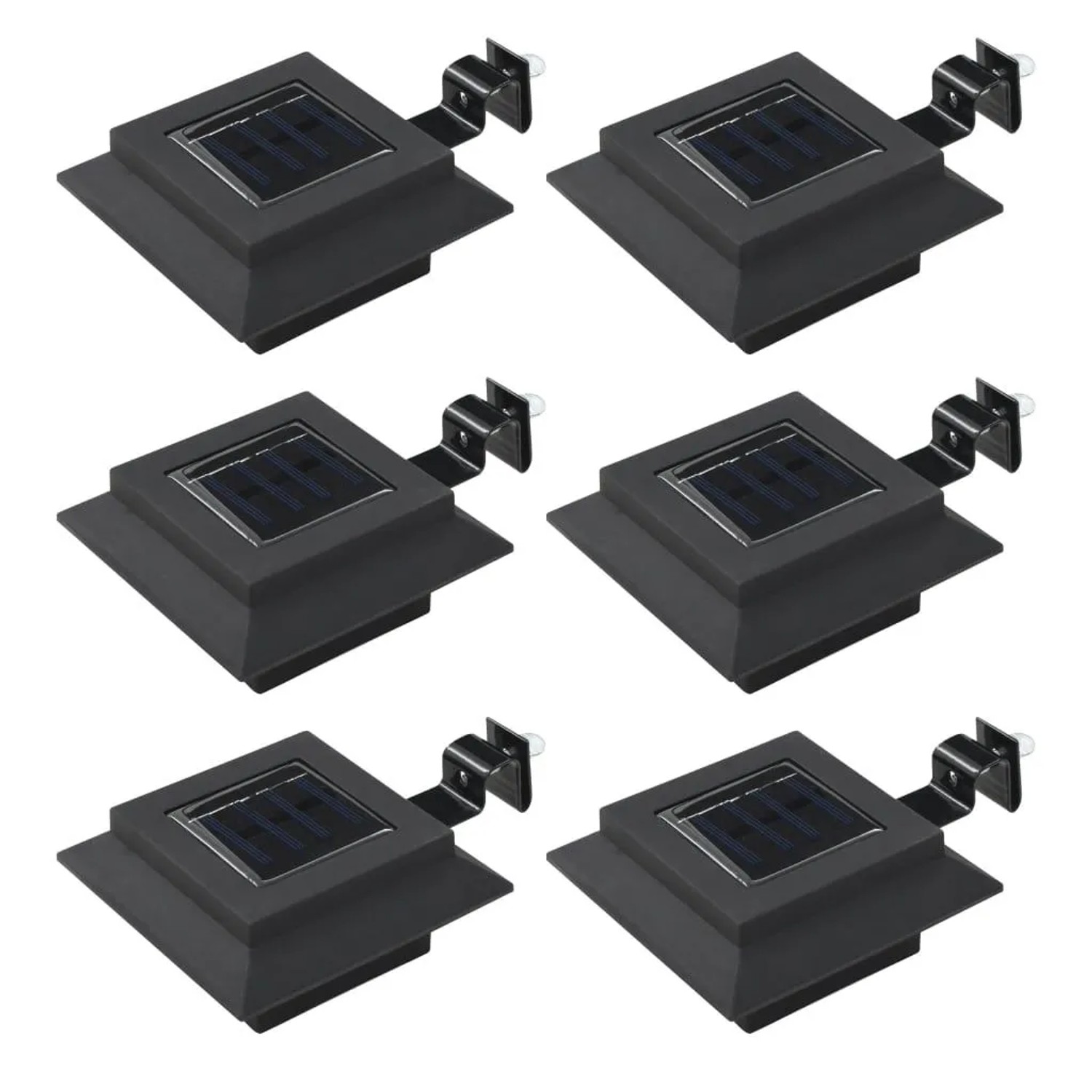 vidaXL Outdoor Solarleuchten 6 Stück LED Quadratisch 12 cm Schwarz 44468