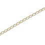 Goldfarbene Panzerkette aus Messing, 2 mm stark, als Meterware für Deko-Zwecke.
