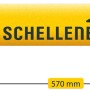 Schellenberg Funk-Rolladenmotor Mini Premium 6 Nm, gelber Rohrmotor mit Maßangaben.