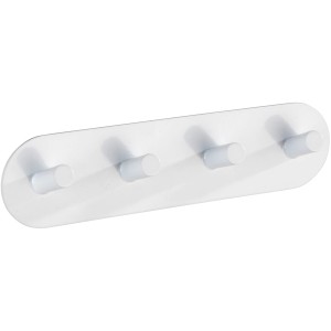 Wenko Hakenleiste Piceno Quadro, weiße, matte Handtuchleiste mit 4 Haken.