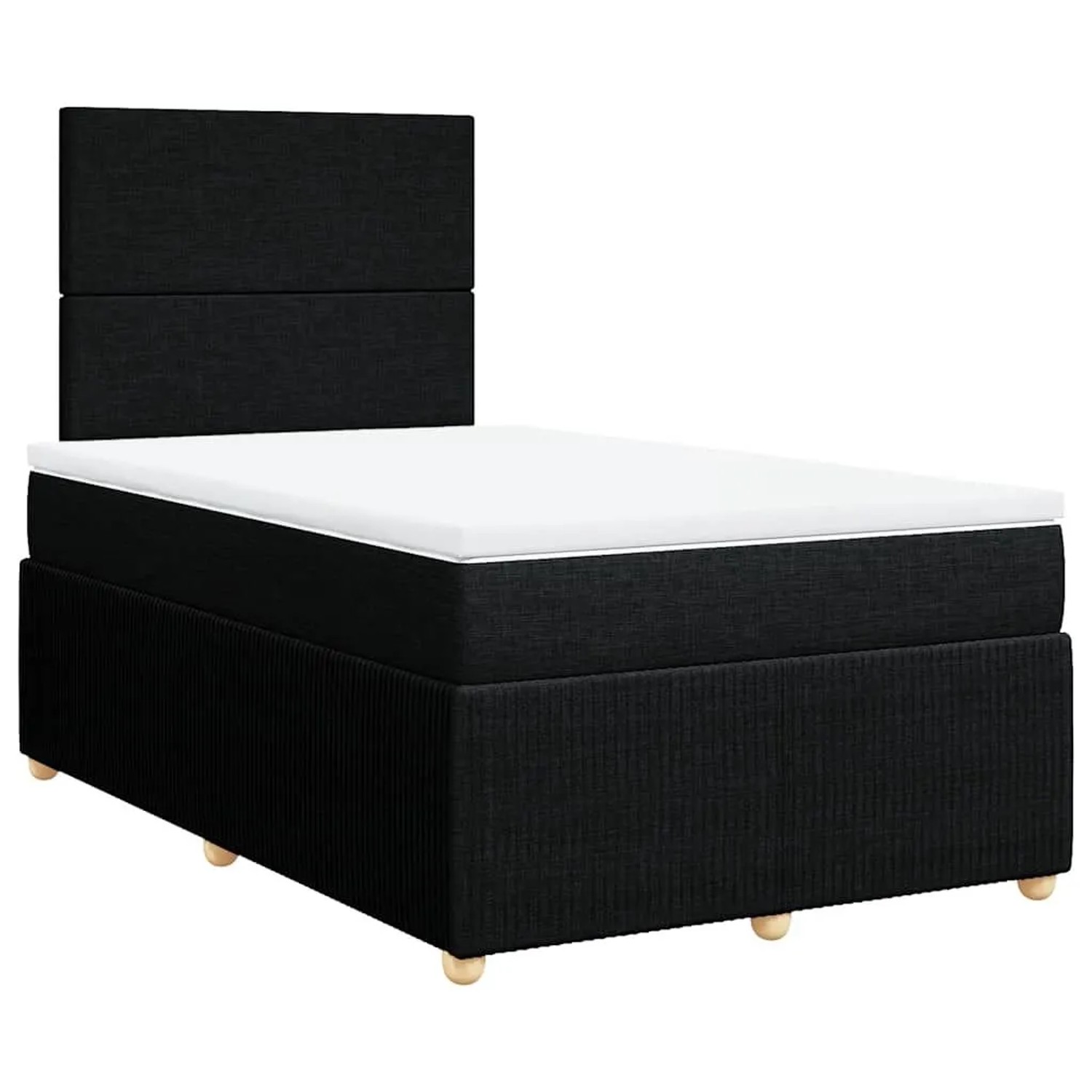 vidaXL Boxspringbett mit Matratze Schwarz 120x200 cm Stoff 3292018