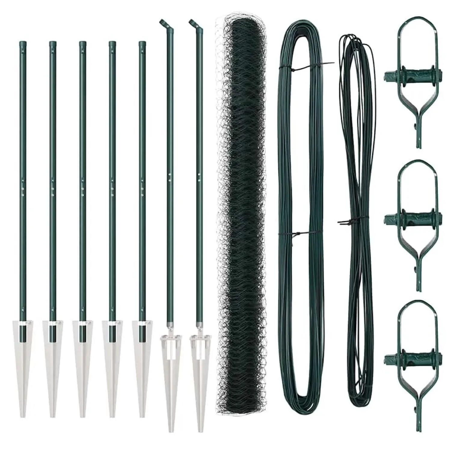 vidaXL Zaunpfosten Grün 10 x 1,6 m 36 mm Maschenweite Stahl und PVC 3353076 günstig online kaufen