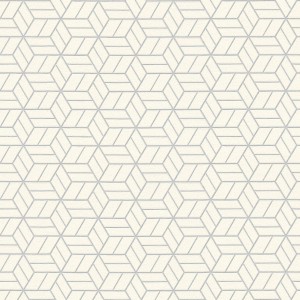 Grafik Tapete Geometrisch Silber Grau Weiß, glänzende Vliestapete für Wohnräume.