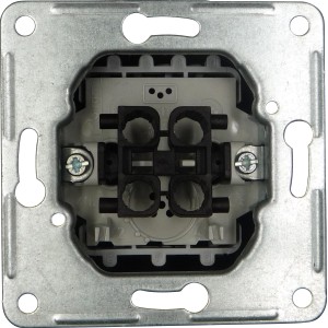 ASS Aus-/Wechselschalter Einsatz, Detailansicht der Anschlüsse und Befestigung.