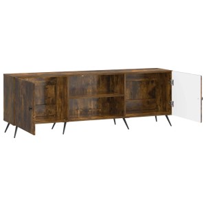 vidaXL TV-Schrank in geräucherter Eiche, 150 cm breit, mit offenen und geschlossenen Fächern.