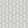 Retro Tapete grau-gold-weiß mit grafischem Muster, PROFHOME Vliestapete.
