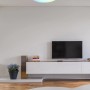 Weiße LED-Deckenleuchte Sully mit Farbwechsel und Fernbedienung, Durchmesser 41 cm.