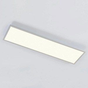 Dimmbares, weißes LED Panel mit Leselampe für Wohnzimmer. Modernes Design aus Kunststoff.
