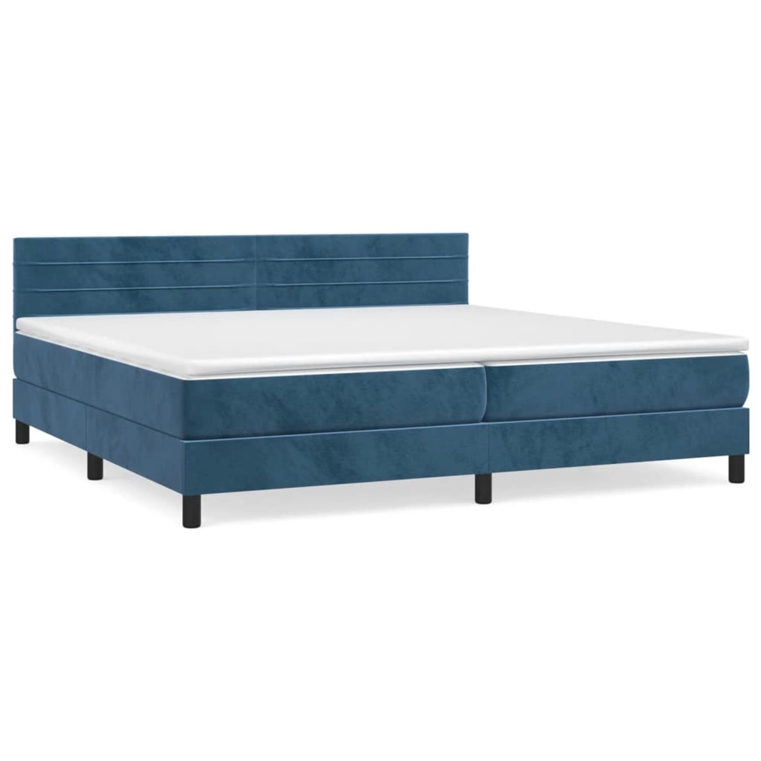 vidaXL Boxspringbett Boxspringbett mit Matratze Dunkelblau 200x200 cm Samt günstig online kaufen