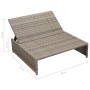 Graue vidaXL Gartenliege aus Rattan, Teil eines 5-tlg. Lounge-Sets. Gartenmöbel für Terrasse und Garten.