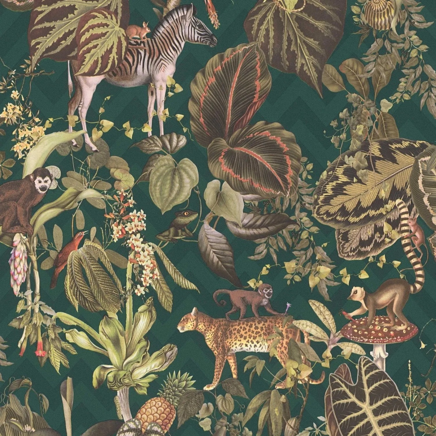 Tadessi Tapete Floral M1-No.673 Vliestapete in Grün