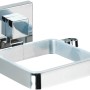 Wenko Vacuum-Loc® Haartrocknerhalter Quadro aus Edelstahl, zur Wandmontage im Badezimmer.