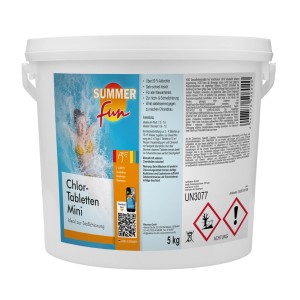 Eimer Summer Fun Chlor-Tabletten Mini, 5 kg, zur Pool Desinfektion.