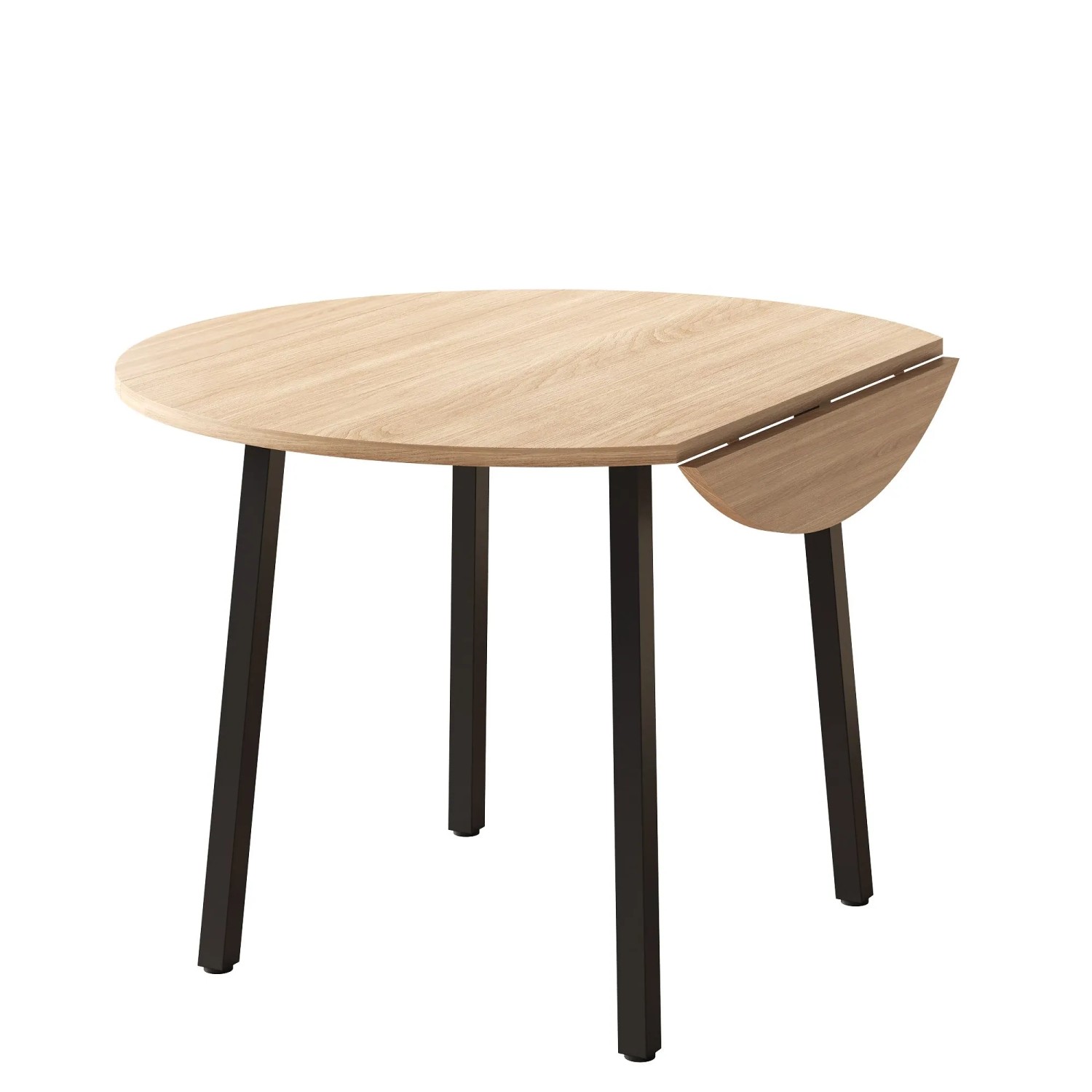 okwish Esstisch Klappbarer/Rund für 2-4 Personen für Kleine Wohnungen 100 × 100 cm Natur