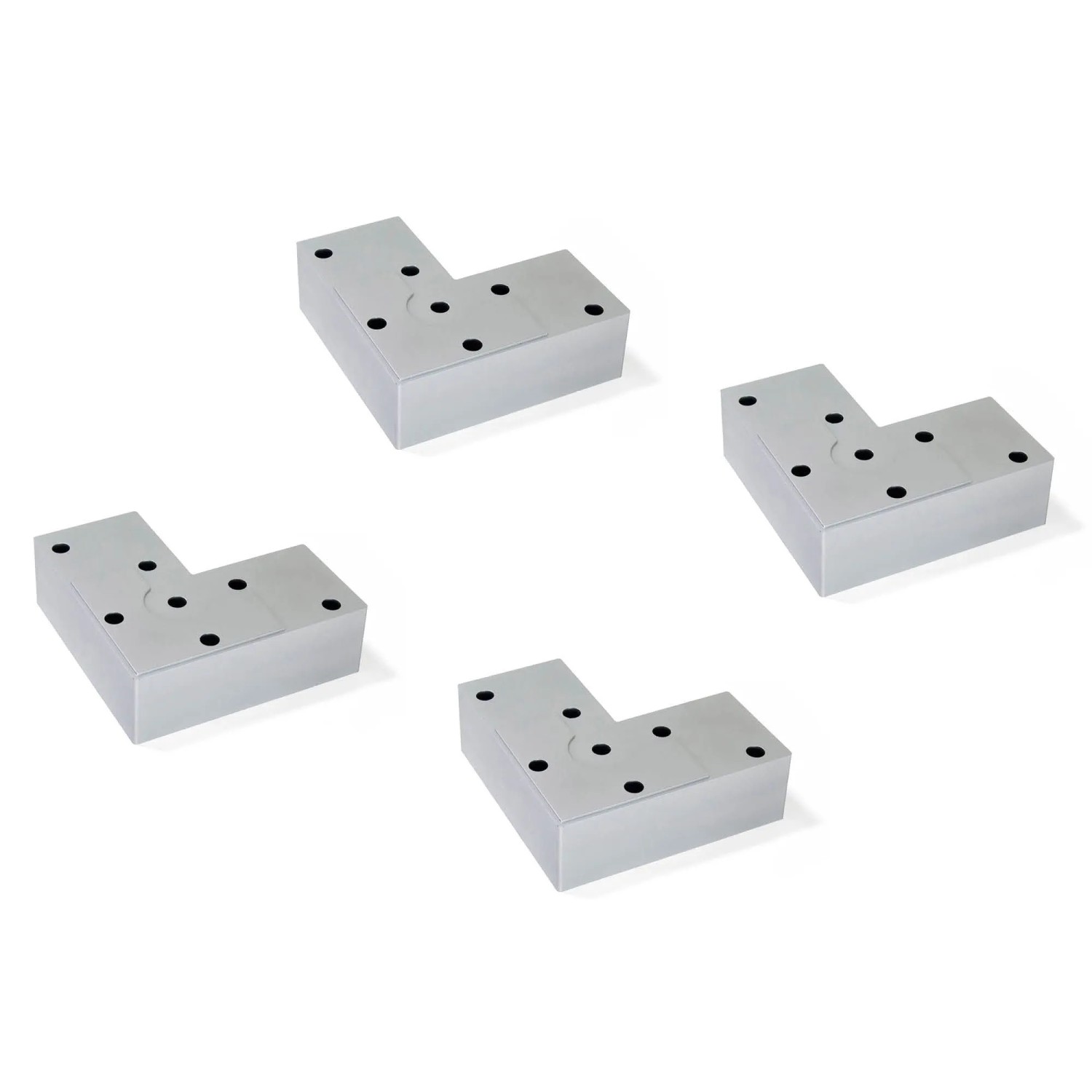 Emuca Lot von 4 Möbelfüße Alumix 8 Höhe 24mm Kunststoff Silbergrau