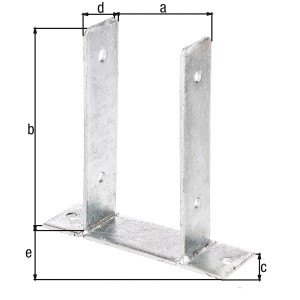 Feuerverzinkter Alberts U-Pfostenträger 101x200x60/200x50 mm zum Aufschrauben.