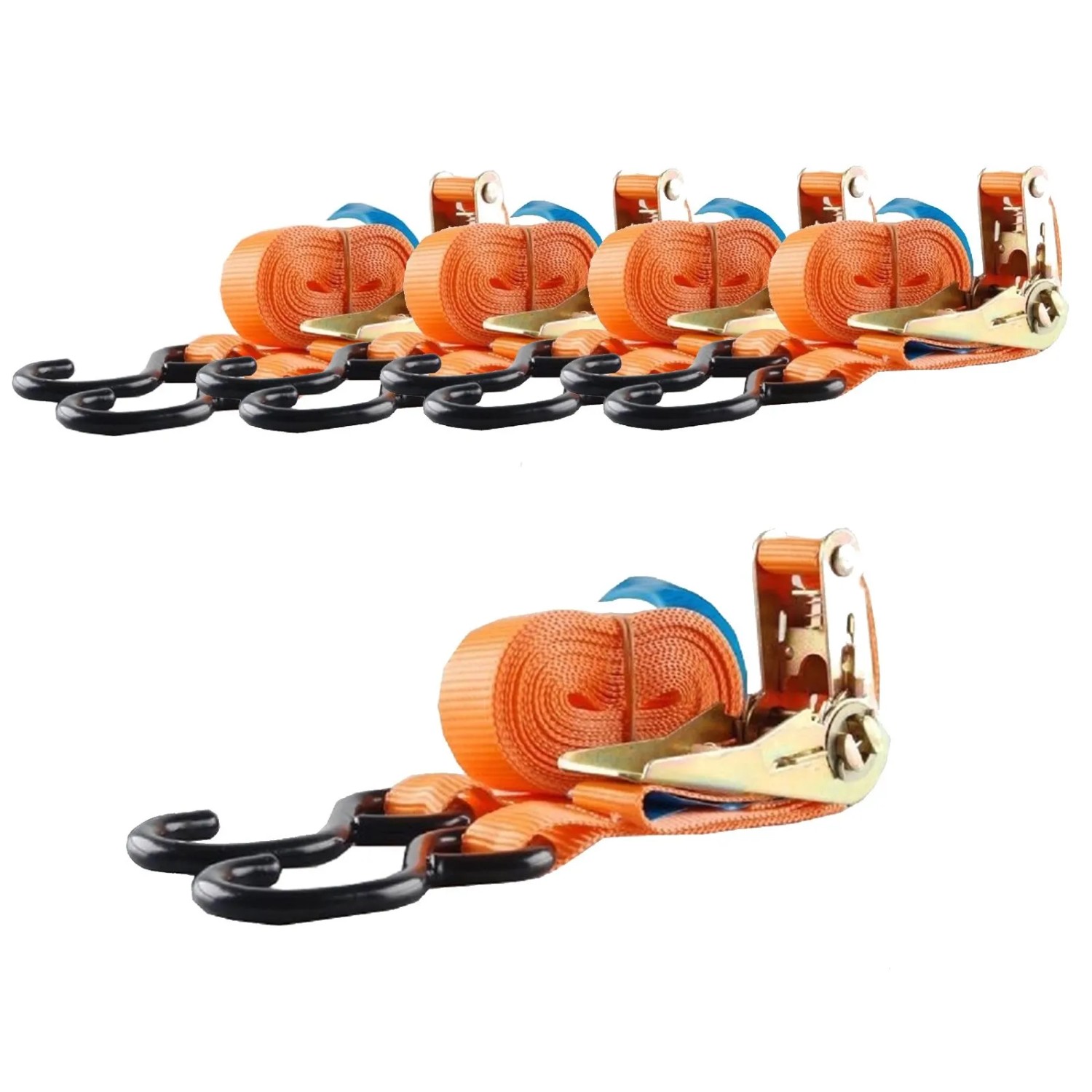 TRUTZHOLM 5x Spanngurt Ratschen 2 Teilig 5m 800kg 0,8t  Orange