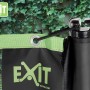 Detailaufnahme: Schwarzes EXIT Sportnetz 155x300cm mit grünem Rand und Spannsystem.