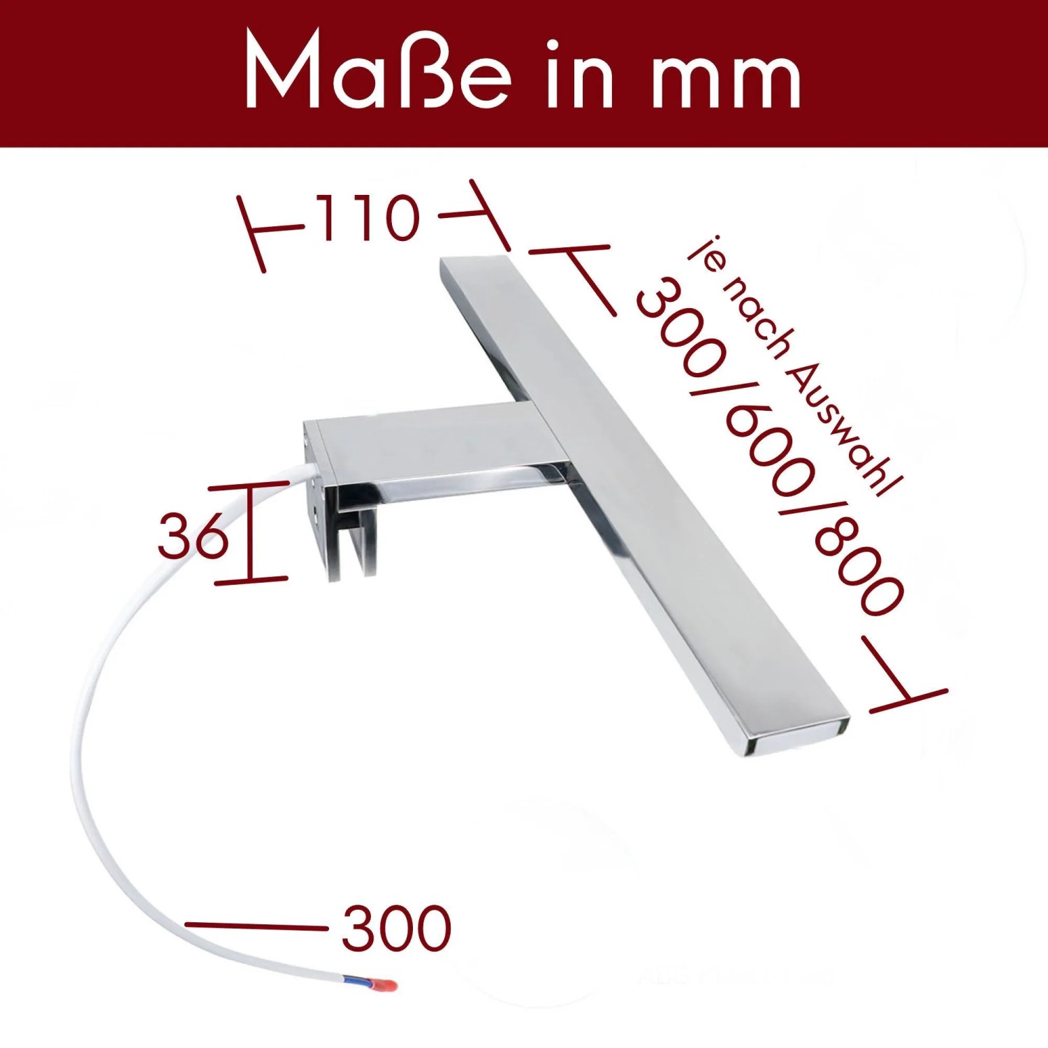 Kalb Aurinko LED Badleuchte, 80cm, Chrom. Spiegellampe mit neutralweißem Licht für Bad & Spiegelschrank.