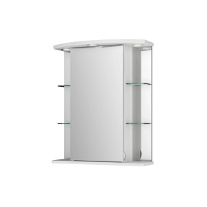 Weißer Sieper Spiegelschrank Havana LED, 55x66 cm, mit Glasablagen und Beleuchtung.