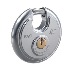 Basi Rundbügel-Vorhangschloss RVS 610, 70mm, aus Edelstahl. Vorhängeschloss für mehr Sicherheit.