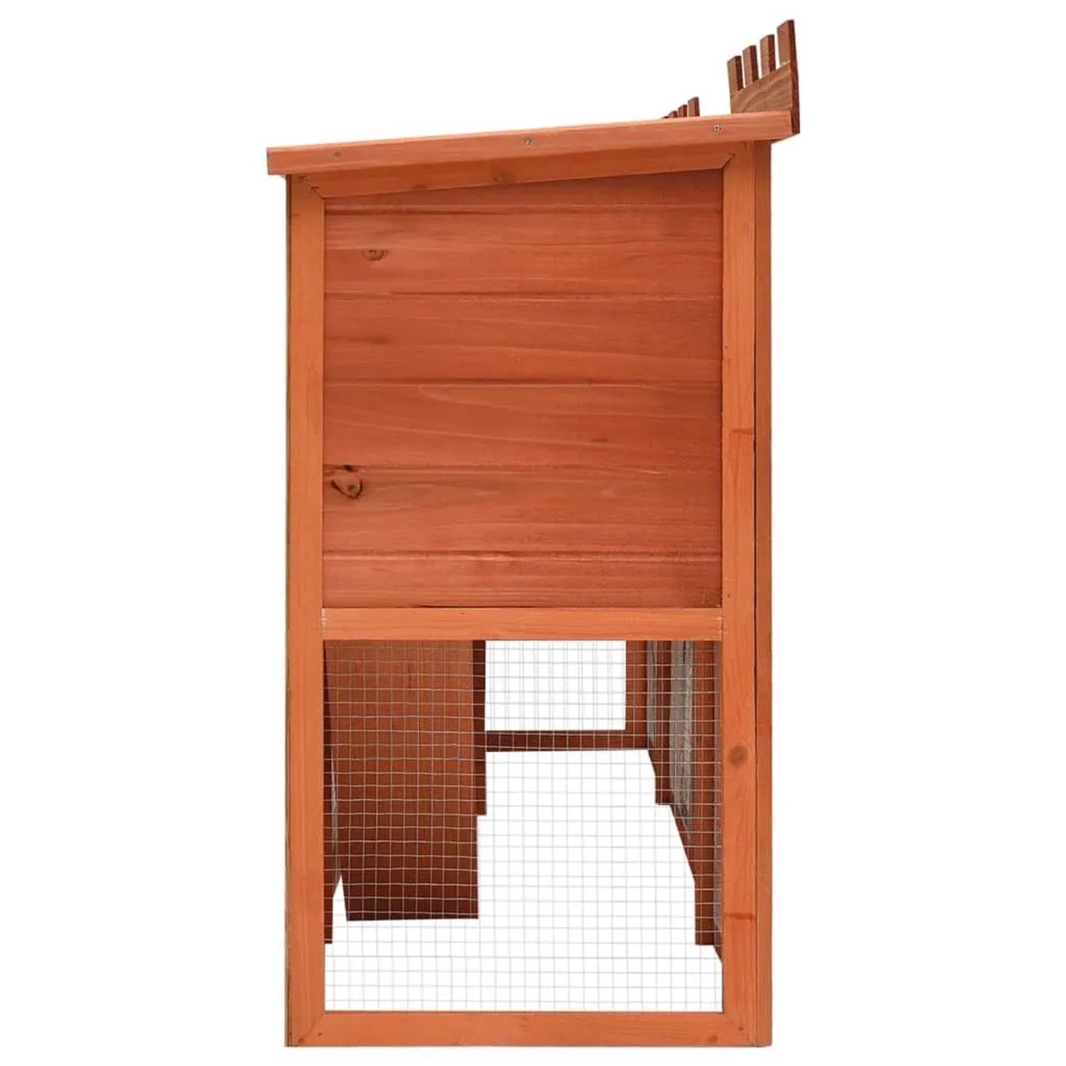 vidaXL Kaninchenstall Doppelhaus, Nagerstall aus Holz mit Drahtgitter.
