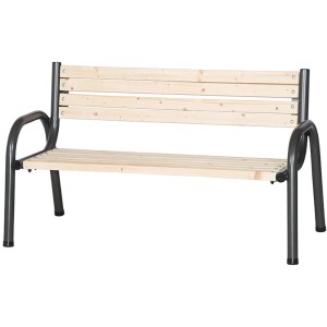 Siena Garden Parkbank, 3-Sitzer, anthrazitfarbenes Stahlgestell, Holzbelattung aus Kiefernholz.