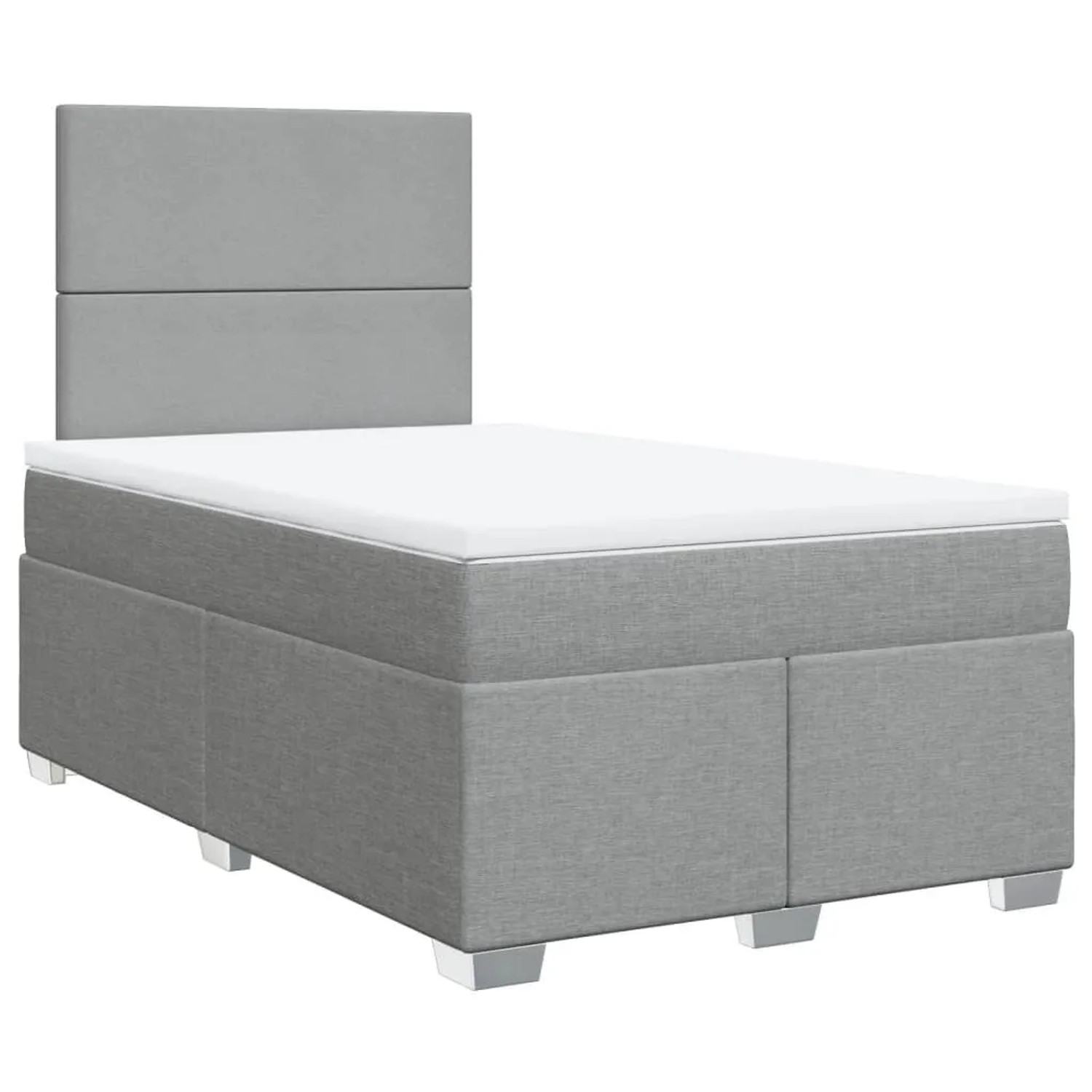 vidaXL Boxspringbett mit Matratze Hellgrau 120x190 cm Stoff 3290420