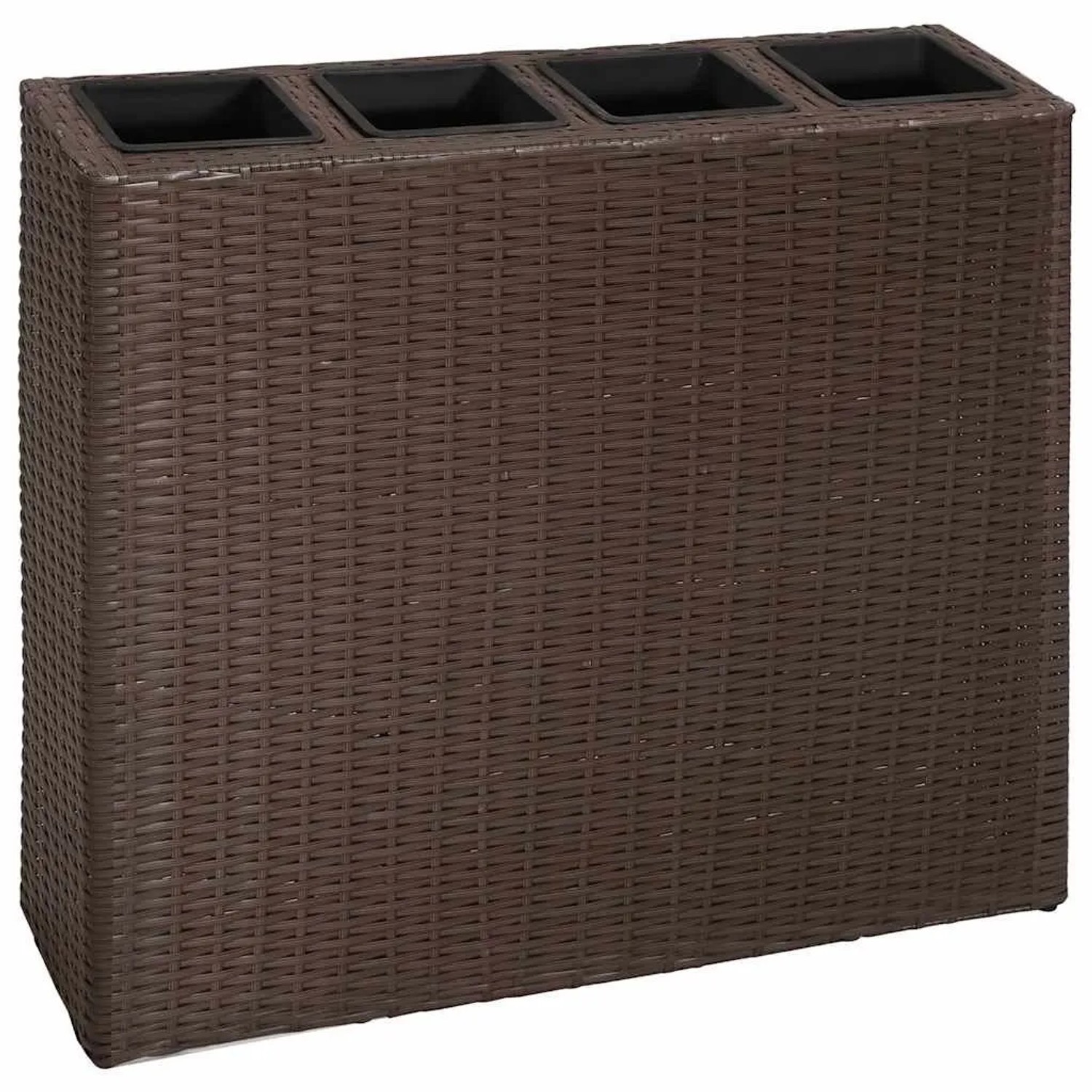 Furnicato Garten-hochbeet Mit 4 Töpfen Poly Rattan Braun