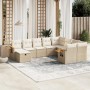 Beige 10-tlg. vidaXL Garten-Sofagarnitur aus Rattan mit Kissen. Gartenmöbel für Terrasse und Garten.