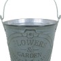 Anthrazitfarbener Metall Übertopf Flowers & Garden mit Holzgriff, Ø 11,5 cm.