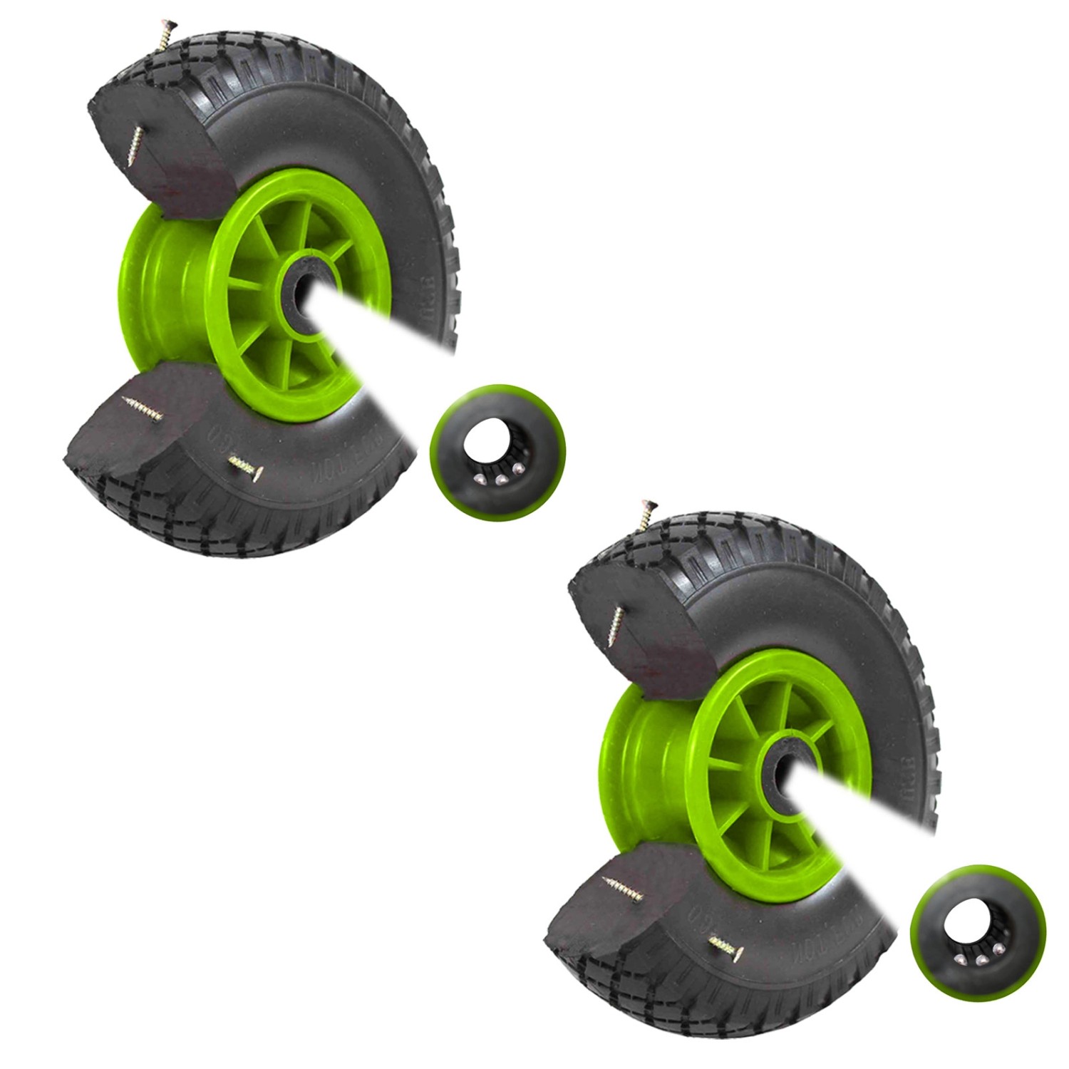 TRUTZHOLM 2x Sackkarrenrad PU Rad 260x85mm 3.00-4 75mm Zentrierte Nabe Durchmesser 20mm Orange