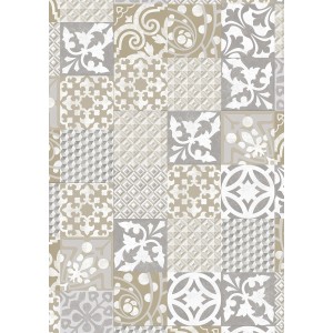 Gerflor Vinylboden Provence Ivory mit Steinoptik und verschiedenen Mustern.