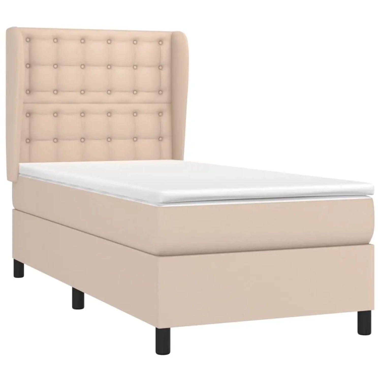 vidaXL Boxspringbett mit Matratze Cappuccino-Braun 80x200cm Kunstleder 3129002