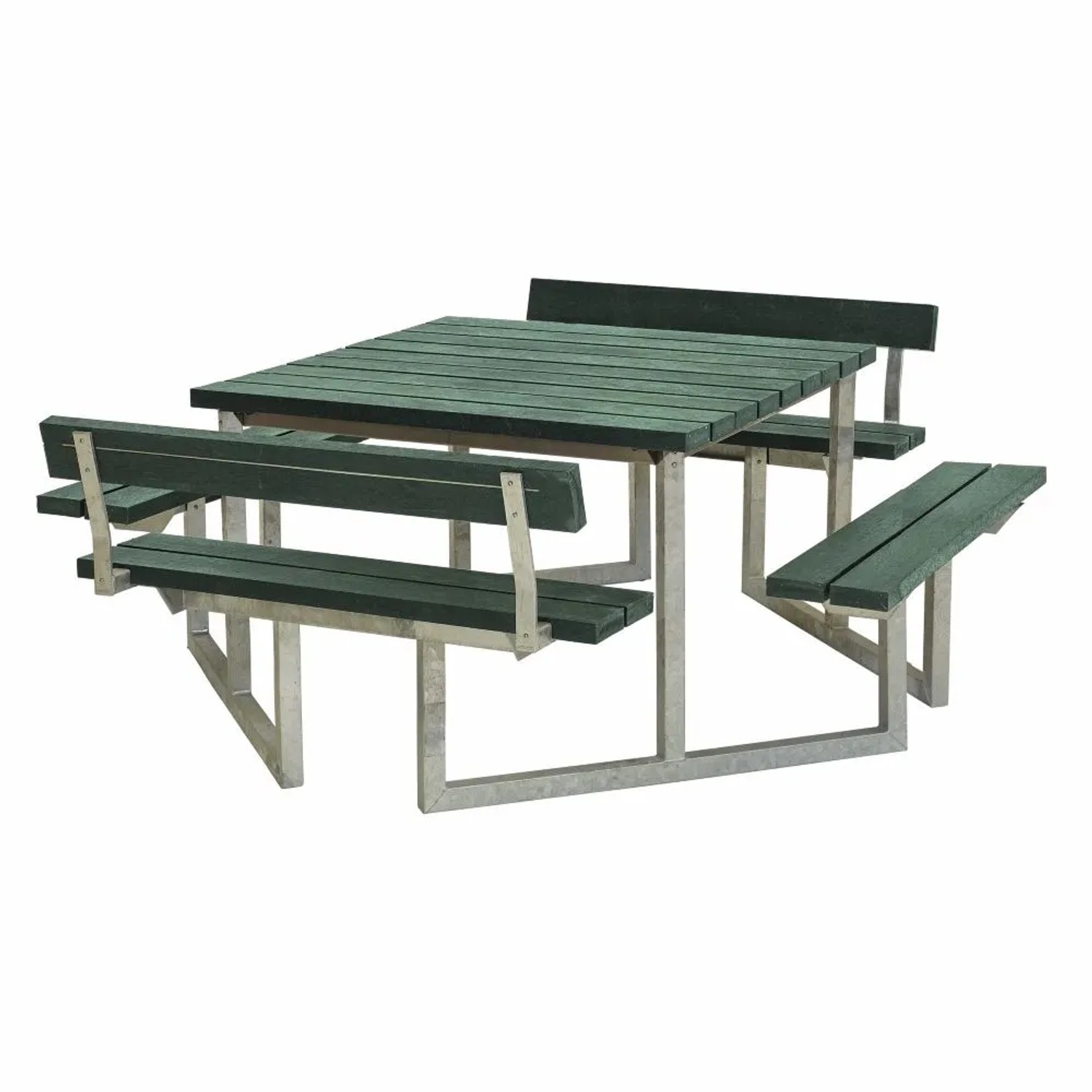 PLUS Gartenmöbel Sitzgruppe 204 cm Klappbar Retex Grün mit 2 Rückenlehnen Holz