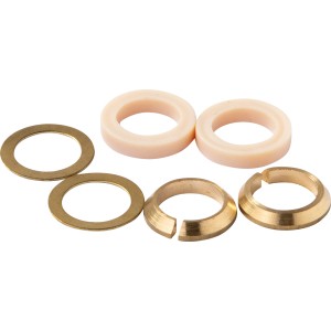 KÖRO Dichtungsatz für Quetschverschraubung, 1/2" x 12 mm, verschiedene Dichtungsringe aus Messing und Kunststoff.