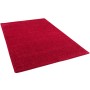 Roter Snapstyle Hochflor Teppich Mona, 80x160cm. Weicher Velours Teppich für Wohnräume.