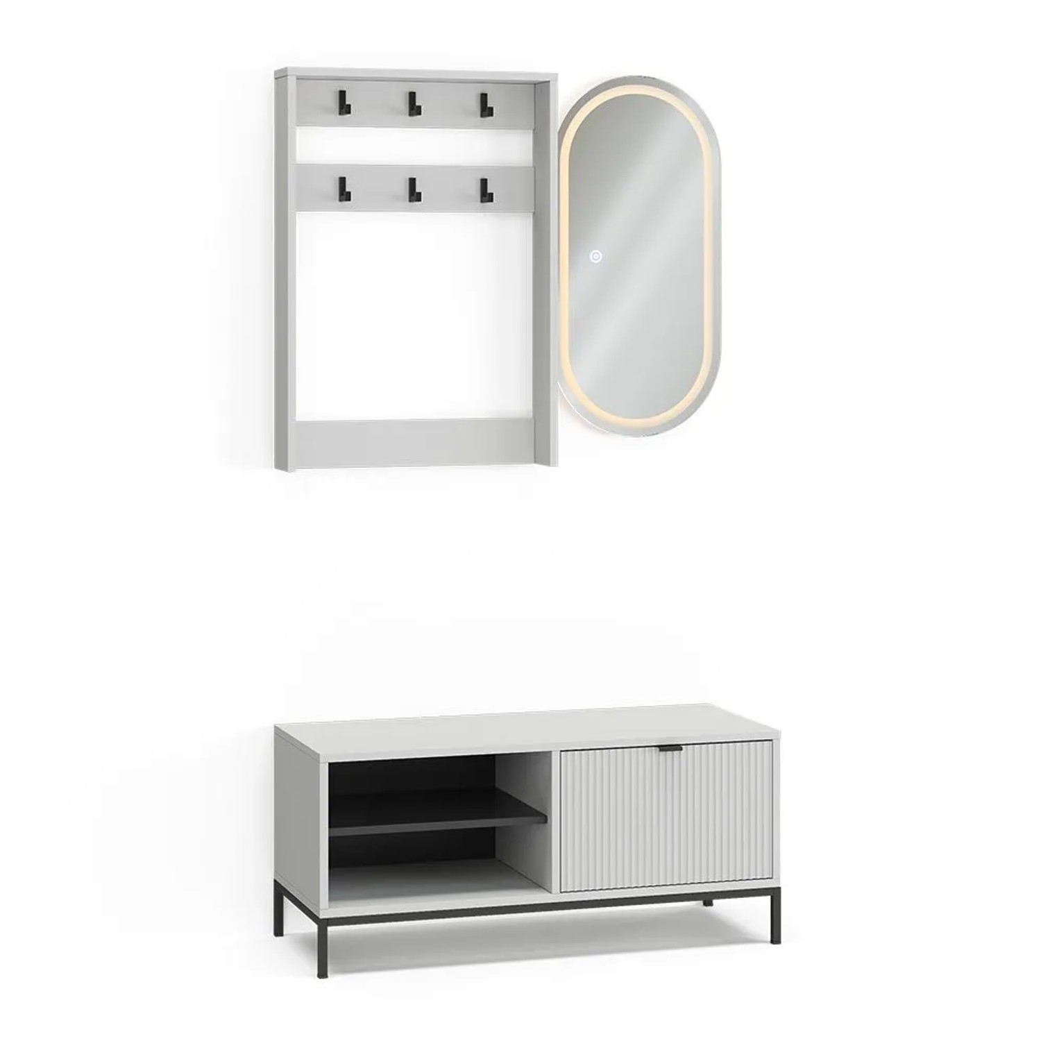 Vicco Garderobe Eliza Weiß 100 x 45 Set 3 Teile Art Nr 58597