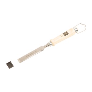 LUX Stechbeitel 20 mm mit Holzgriff, Chrom-Vanadium-Stahl, für präzise Holzarbeiten.