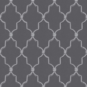 Dunkelgraue Bricoflor Vliestapete mit orientalischem Ornamentmuster für ein elegantes Wohnzimmer.