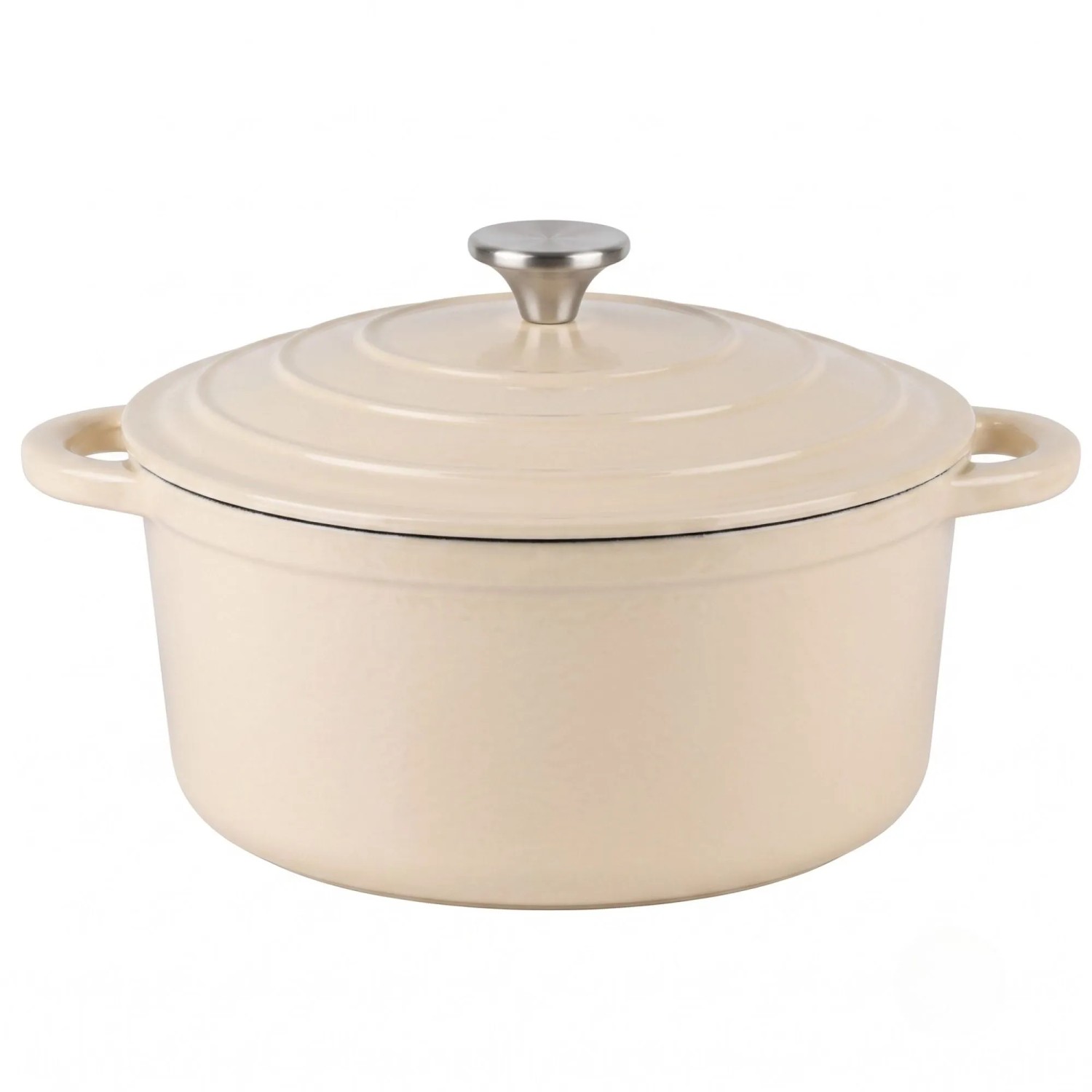 osoltus Bräter Schmortopf Gusseisen Topf 26cm 5,9 Liter Emaille Bräter Creme