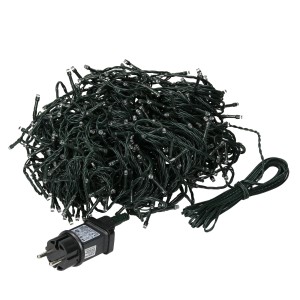 ECD Germany LED Cluster Lichterkette, 36m, 480 kaltweiße LEDs mit Timer und 8 Modi für Innen und Außen.