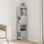 vidaXL Eckschrank Beton Grau aus Holzwerkstoff. Modernes Wohnzimmermöbel mit 4 Regalfächern für Stauraum.