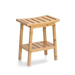 Zeller Hocker aus Bambus mit Ablage, 46x25x40cm, ideal als Sitzhocker oder Ablage im Flur.