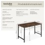 Tectake Schreibtisch Jenkins im Industrial Style mit Holzplatte und Stahlgestell, Maße eingezeichnet.