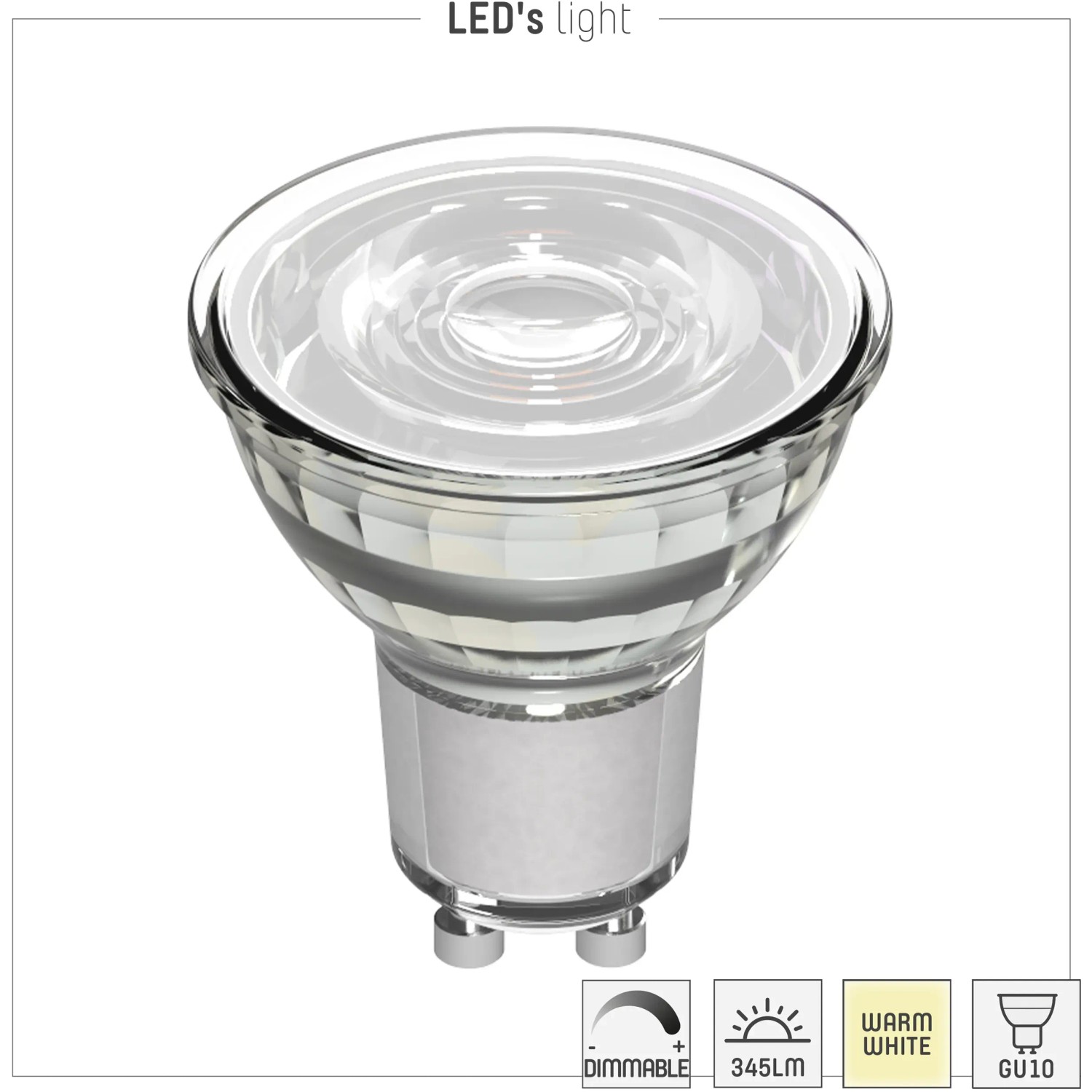GU10 LED Spot MR16, 4W, warmweiß, dimmbar. Leuchtmittel für Wohn- und Essbereich.